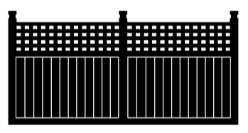 a black silhouette of fencing Ballarat's colourbond fence